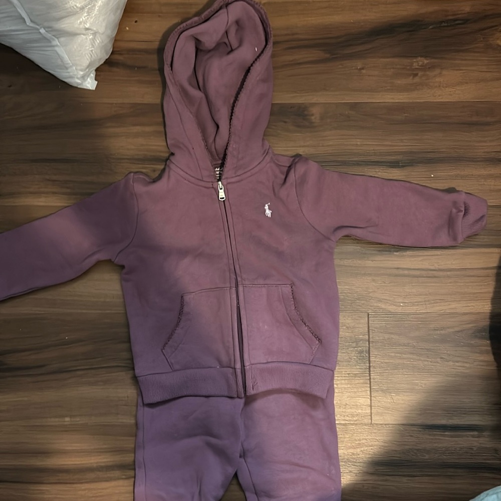 Purple Ralph Lauren toddler sweat suit size 18 months